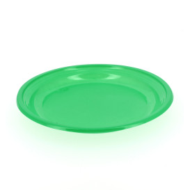 Assiette Plate Plastique Verte 205mm 