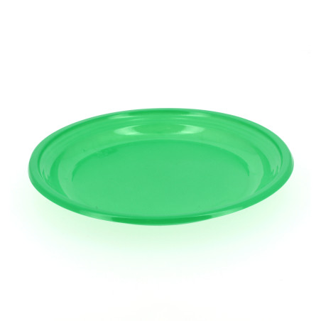 Assiette Plate Plastique Verte 205mm (10 Unités)