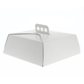 Boîte en Carton Blanc Tarte Carrée 30,5x30,5x10 cm 