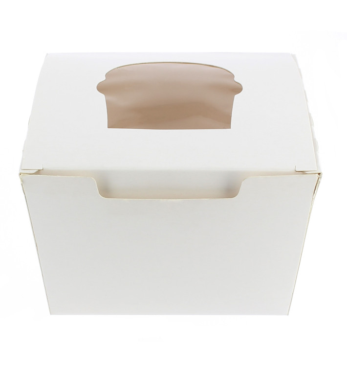 Boîte pour 1 Cupcakes Blanc avec insert 