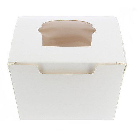 Boîte pour 1 Cupcakes Blanc avec insert (20 Utés)