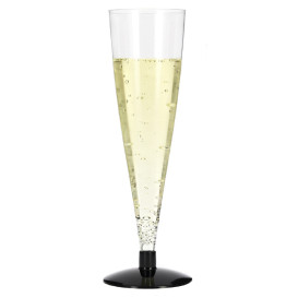 Flûte Jetable à Champagne Pied Noir 150ml 2P (432 Unités)