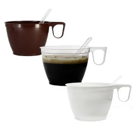 Tasse Plastique Dur Marron 180ml (50 Unités)