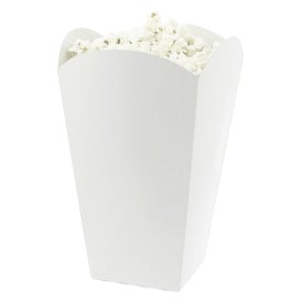 Etuis à Pop-Corn Moyen Blanc 90 gr 7,8x10,5x18cm (25 Unités)