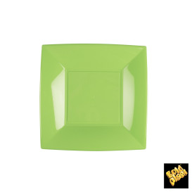 Assiette Plastique Réutilisable Plate Vert citron PP 180mm (300 Utés)