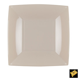 Assiette Plastique Réutilisable Plate Beige PP 180mm (300 Utés)