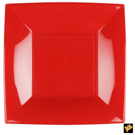 Assiette Plastique Réutilisable Plate Rouge PP 290mm (144 Utés)