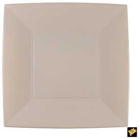 Assiette Plastique Réutilisable Plate Beige PP 290mm (144 Utés)