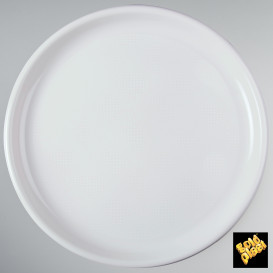 Assiette Plastique Réutilisable Pizza Blanc PP Ø350mm (144 Utés)