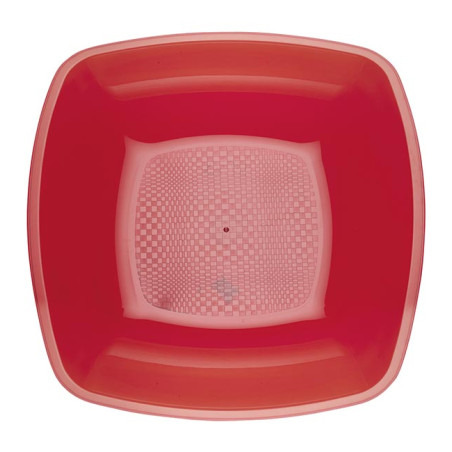 Assiete Dure Réutilisable Creuse Rouge Transp.  PS 18cm (25 Utés)