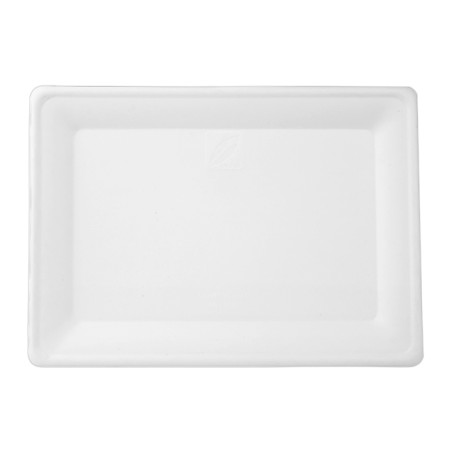 Plateau Bio en Canne à Sucre Blanc 28x22cm (40 Utés)