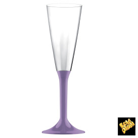 Flûte Champagne Plastique Pied Lilas 160ml 2P (20 Utés)