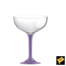 Flûte Champagne Plastique Pied Lilas 200ml 2P (200 Utés)