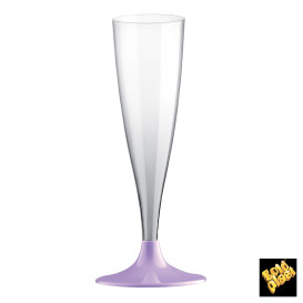 Flûte Champagne Plastique Pied Lilas 140ml 2P (400 Utés)