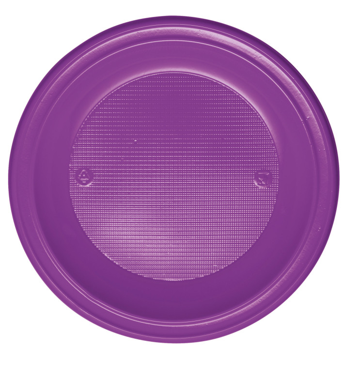 Assiette Plastique Fond Violette PS 220mm (600 Unités)