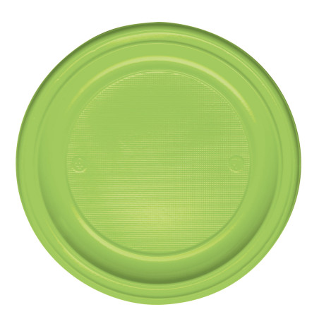 Assiette Plastique PS Plate Vert citron Ø220mm (30 Unités)