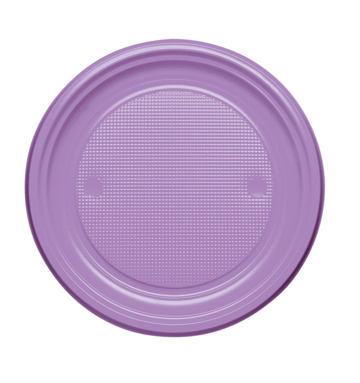 Assiette Plastique Plate Violette PS 170mm (1100 Unités)