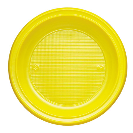 Assiette Plastique PS Creuse Jaune Ø220mm (30 Unités)