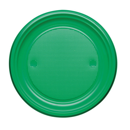 Assiette Plastique PS Plate Vert Ø170mm (50 Unités)