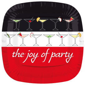 Assiette Carton Carrée "Joy of Party" 230mm (200 Unités)