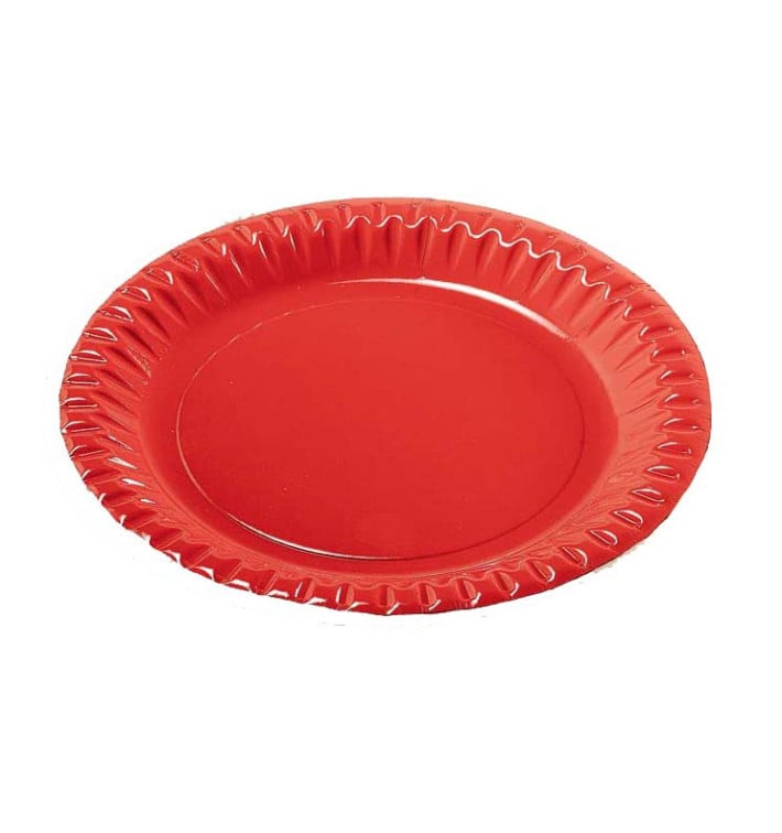 Assiette ronde Carton "Party" Rouge 180mm (10 Unités)