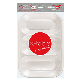 Plateau Plastique PP "X-Table" 3C Perle 330x230mm (2 Utés)