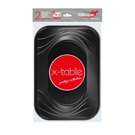 Plateau Plastique PP "X-Table" Noir 330x230mm (60 Utés)