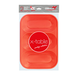 Plateau Plastique PP "X-Table" 3C Orange 330x230mm (2 Utés)