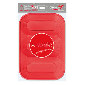 Plateau Plastique PP "X-Table" 3C Rouge 330x230mm (30 Utés)