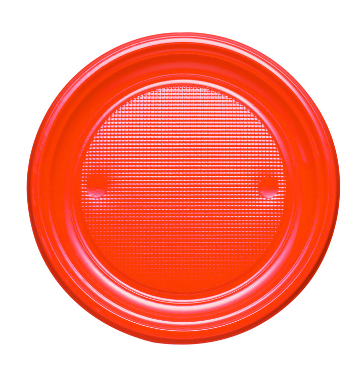 Assiette Plastique PS Plate Orange Ø170mm (1100 Unités)