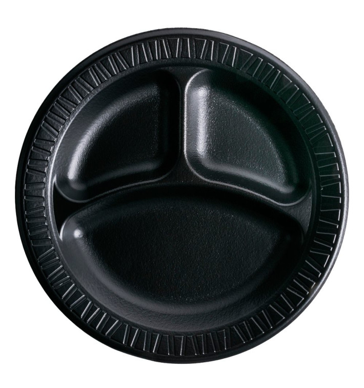 Assiette Thermique FOAM "Quiet Classic" 3 C. Stratifié Noir Ø260mm (500 Utés)