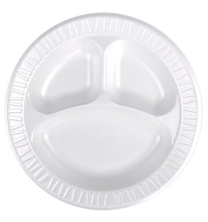 Assiette Thermique FOAM "Concorde" 3 C. Blanc Ø230mm (125 Unités)