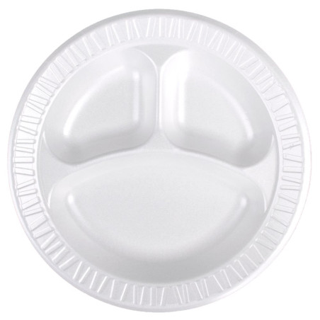 Assiette Thermique FOAM "Concorde" 3 C. Blanc Ø230mm (125 Unités)