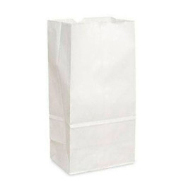 Sac en papier Kraft Blanc sans anses 12+8x24cm (1000 Unités)