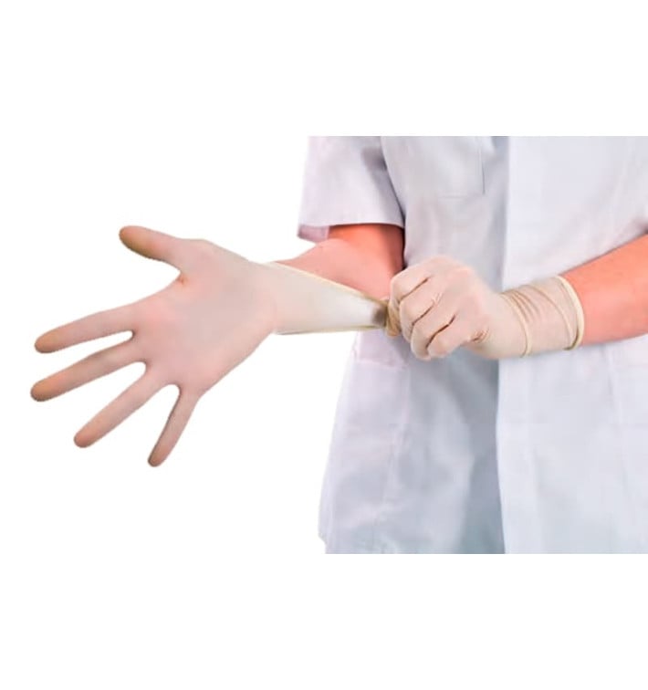 Gants en Latex Poudrés Blanc Taille S AQL 1.5 (100 Utés)