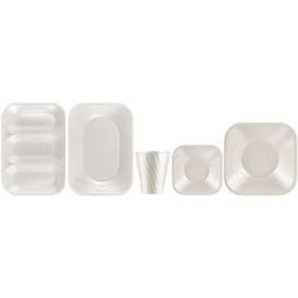 Assiette Plastique PP "X-Table" Carré Perle 180mm (120 Utés)