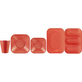 Assiette Plastique PP "X-Table" Orange 230mm (120 Utés)