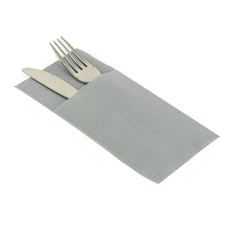 Serviette Kangourou en Airlaid 40x40cm Gris (480 Utés)