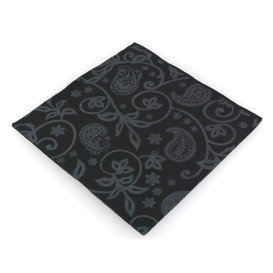 Serviette en Airlaid Noire "Cachemire" 40x40cm (50 Unités)