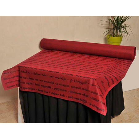 Nappe Rouleau PP Non Tissé Bordeaux "Bon Appetit" 1,2x50m 50g (6 Utés)