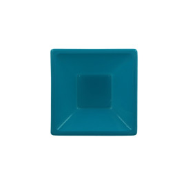 Bol en Plastique PS Carré Turquoise 12x12cm (25 Utés)