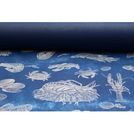 Nappe Rouleau PP Non Tissé Bleu "Coquillage" 1,2x50m 50g (1 Uté)