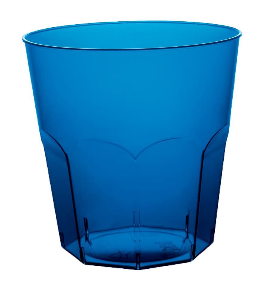 Verre Plastique  Cocktail Bleu  Transp PS 73mm 220ml 1000 