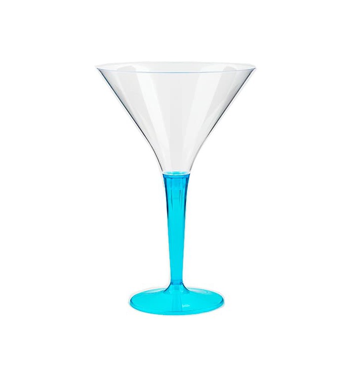 Verre à Cocktail Plastique Turquoise 100ml (6 Unités)