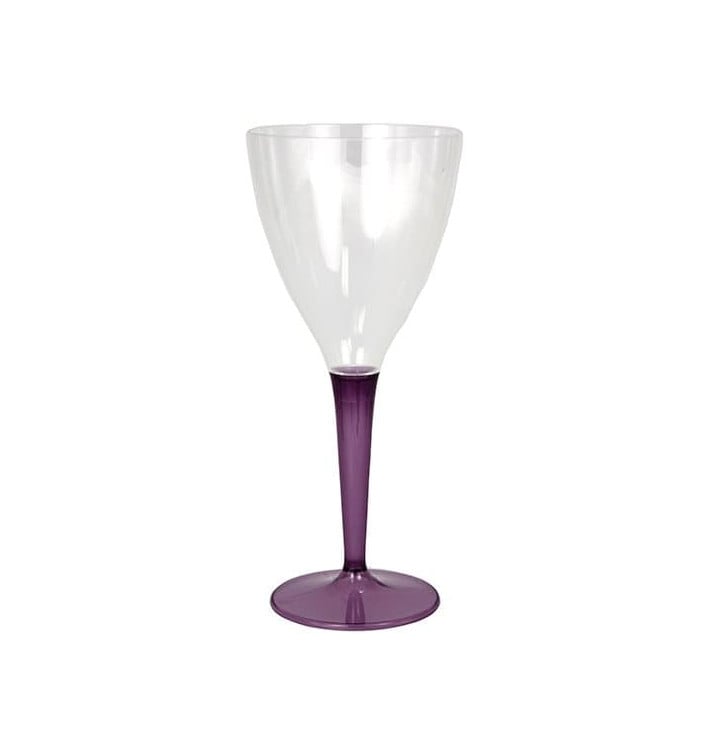 Verre à Vin Plastique Aubergine 130ml (6 Utés)