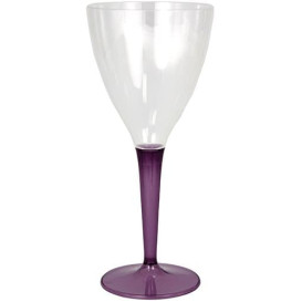 Verre à Vin Plastique Aubergine 130ml (60 Utés)