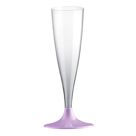 Flûte Champagne Plastique Pied Lilas 140ml 2P (400 Utés)