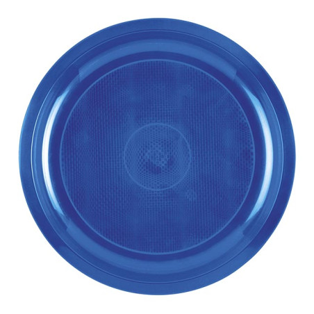 Assiette Dure Réutilisable Bleu Mediterranée PP Ø29cm (25 Utés)