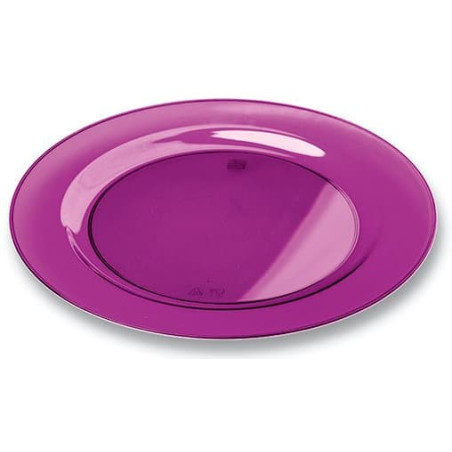 Assiette Plastique Extra Dur Aubergine 19cm (10 Unités)