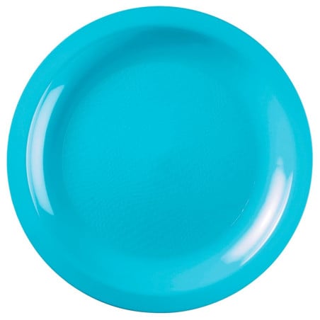 Assiette Plastique Réutilisable Plate Turquoise PP Ø220mm (50 Utés)